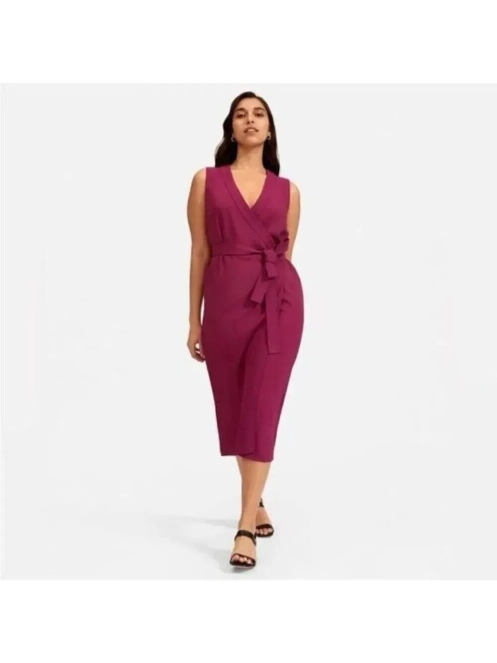 Everlane Japanese GoWeave Purple Wrap Dress, Size 10
